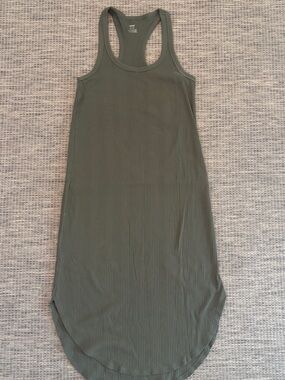 Aerie Ribbed Racerback Midi Dress - Olive Green